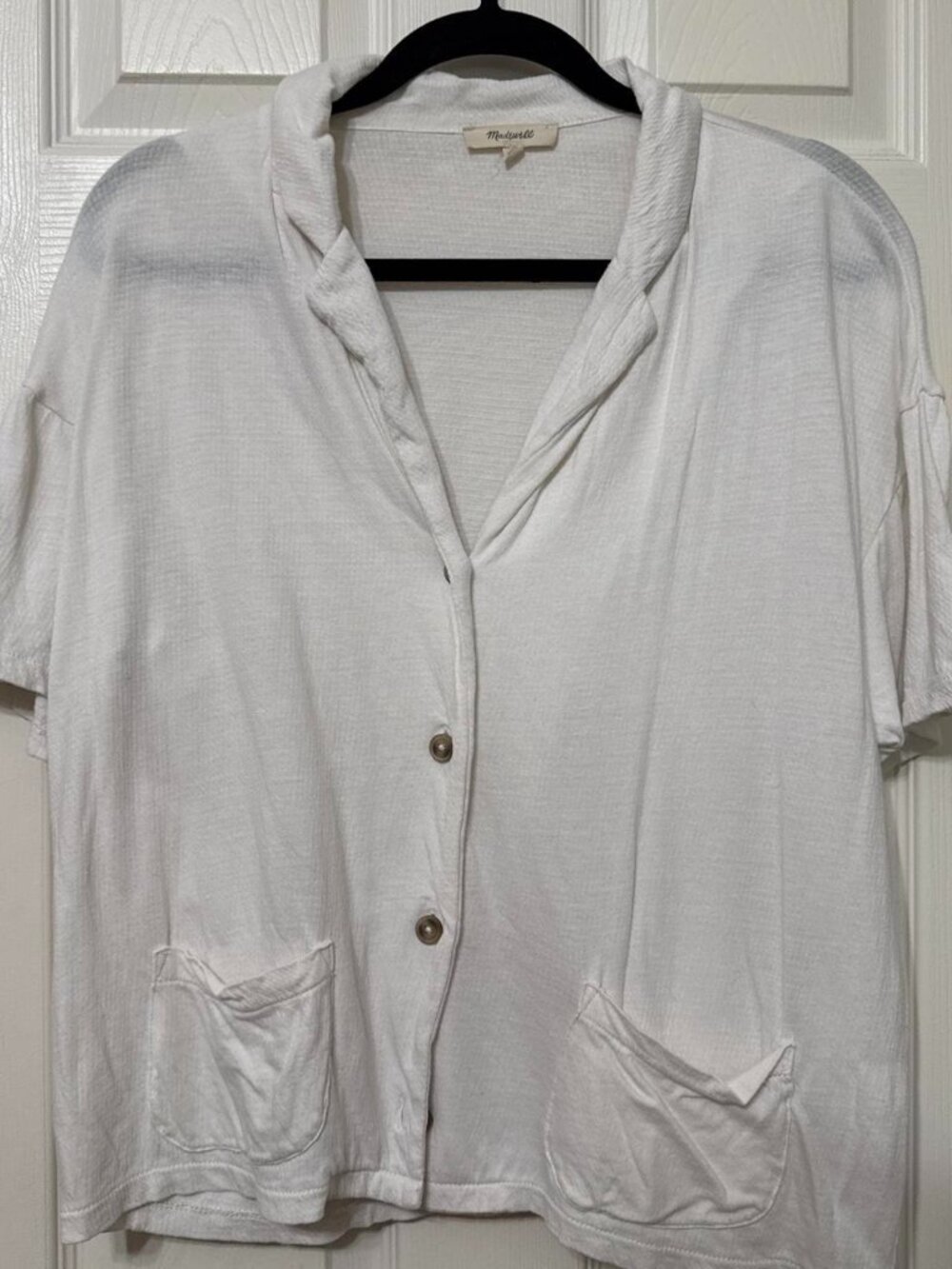 Madewell S gauze cotton button-up shirt with collar
